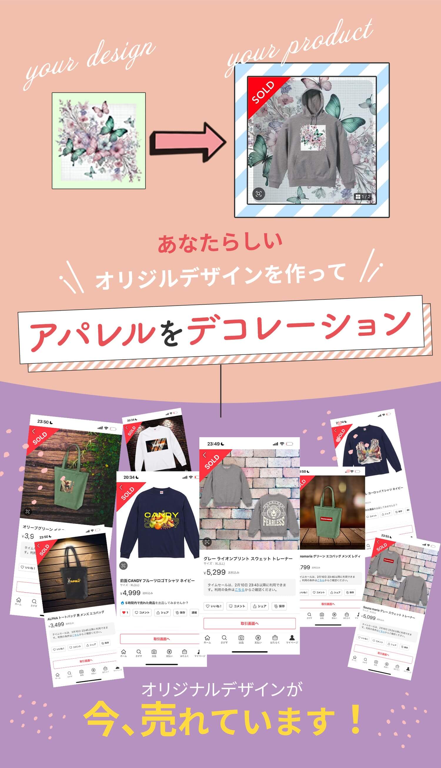 アパレルをデコレーション
